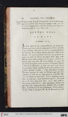 (Lettre XXXI - XL)