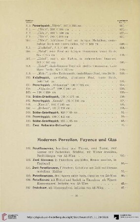 Modernes Porzellan, Fayence und Glas (Nr. 332-362)