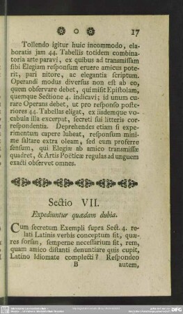 Sectio VII. Expediuntur quaedam dubia