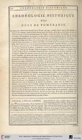 Chronologie historique des ducs de Poméranie