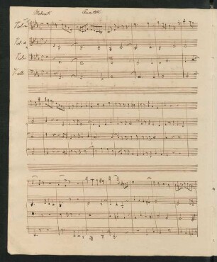 Quartette. Fragmente; vl (2), vla, vlc; c-Moll