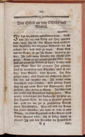 Von Schell an von Olbrück und Romini.