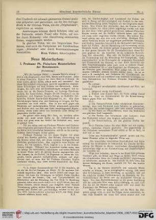 3: Neue Malerfarben, [2] : I. Professor Ph. Fleischers Meisterfarben der Renaissance