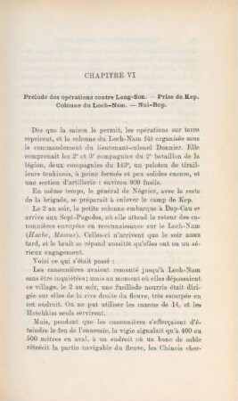 Chapitre VI. Prélude des opérations contre Lang-Son ...