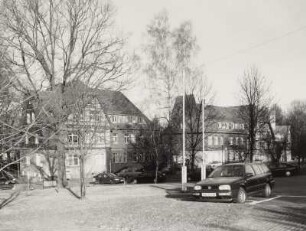 Mittweida, Schule und Internat, Erziehungsheim Dietrichshof : Mittweida, Erziehungsheim Dietrichshof, Am Landratsamt 3/12 und 3/13, 1911/13, Schulgebäude und Internat, Parkseite