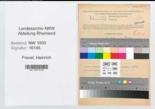 Entnazifizierung Heinrich Frevel, geb. 17.09.1908 (Notarsekretaer)