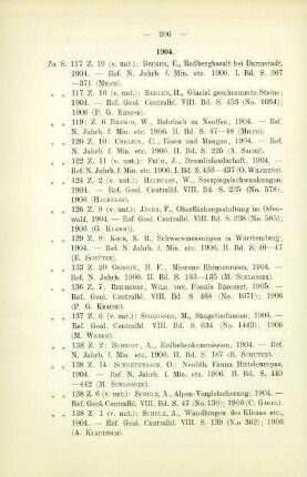 Zusätze zur Literatur von 1904