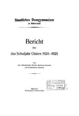 1924/25: Bericht ... - 1924/25