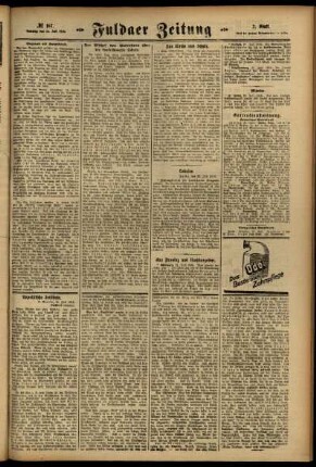 Zweite Ausgabe vom Samstag, den 22. Juli 1916.