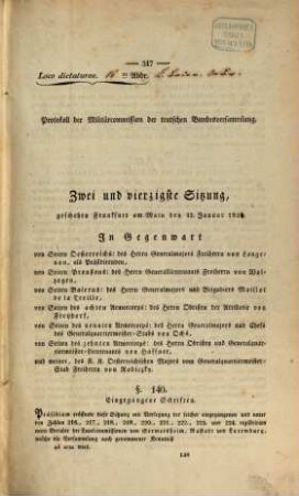 Protokolle der Militärcommission der Teutschen Bundesversammlung : Sitzung ... 1821 = Sitz. 42 - 53