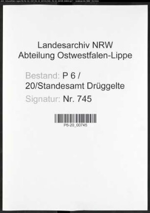 Sterberegister Standesamt Drüggelte