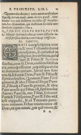 Quod Sit Verus Deus, Pater et Filius, et Spiritus sanctus ... Caput III.