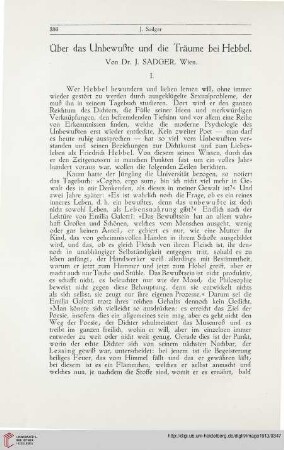 2: Über das Unbewußte und die Träume bei Hebbel