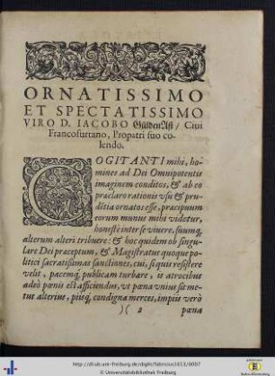 Ornatissimo Et Spectatissimo Viro D. Jacobo Gülden Ast ...