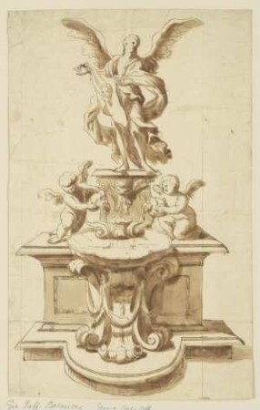 Brunnen mit Engel, das Schweißtuch der Veronika haltend