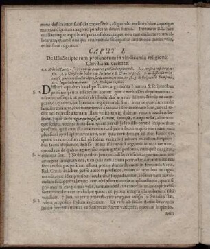 Caput I. De Usu Scriptorum profanorum in vindicanda religionis Christianæ veritate.