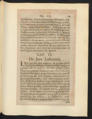 Cap. IX. De Iure Lubecensi.