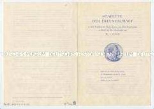 Sonderdruck mit dem Aufruf der DSF der SDAG Wismut zur "Stafette der Freundschaft" anlässlich des 100. Geburtstages von Lenin