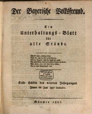 Der bayerische Volksfreund. 4. 1827