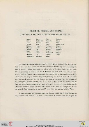 Group II, Bengal and Bahar, and Delta of the Ganges and Brahmaputra