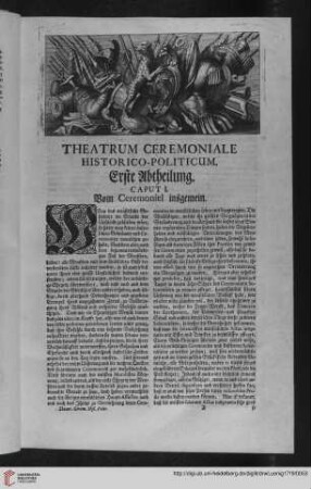 1. Abt./CAP. I. Vom Ceremoniel insgemein