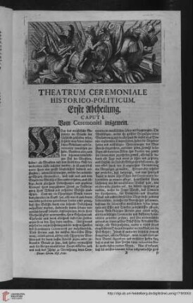 1. Abt./CAP. I. Vom Ceremoniel insgemein