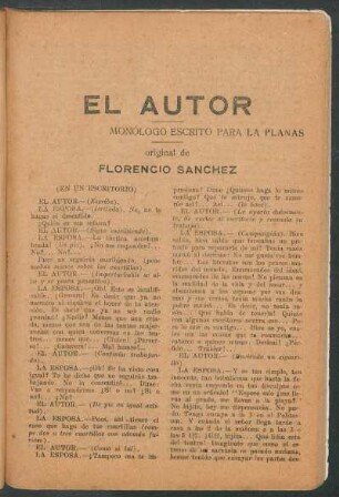 El autor : monólogo escrito para La Planas