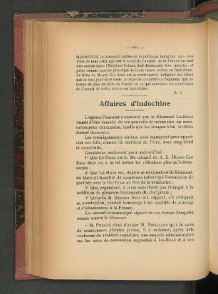 Affaires d'Indochine.