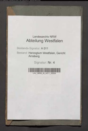 Testament Anna Elisabeth Erlen, Arnsberg