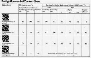 Saatgutformen bei Zuckerrüben