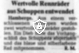 Wertvolle Rennräder aus Schuppen entwendet