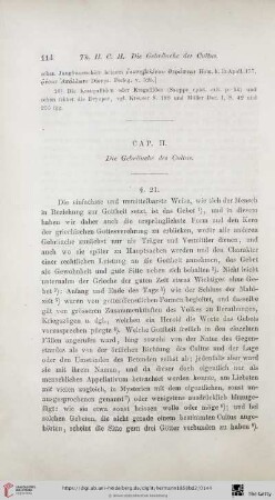 Cap. II: Die Gebräuche des Cultus