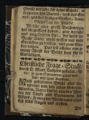 Christliche Frage-Stücke