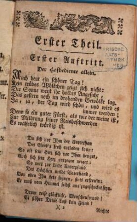 Der Prinz ein Menschenfreund : Ein Singspiel in Zween Aufzügen