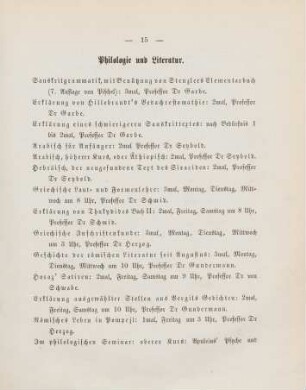 15-17, Philologie und Literatur
