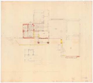 Garten Dr. Bolle, Berlin-Dahlem. Umbau: Grundriss Umbau Erdgeschoss 1:50 (Zeichnung des Architekten)