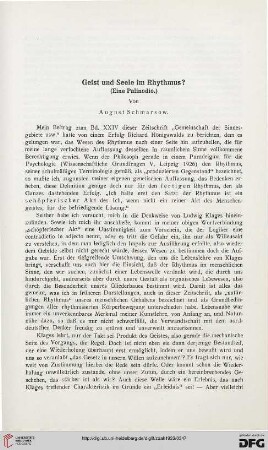 Geist und Seele im Rhythmus?