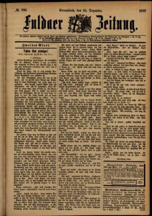 Ausgabe vom Samstag, den 24. Dezember 1887.