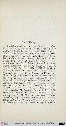 April - Sitzung