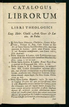 Catalogus Librorum