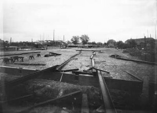 Güstrow, vielleicht Speicherstraße. Baustelle Schlachthof (1928/1932).