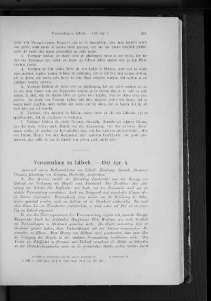 Versammlung zu Lübeck. - 1383 Apr. 5.