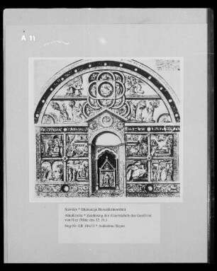 Stavelot, Abteikirche, Zeichnung des Altarretabels des Gotefroid von Huy (1146/1155)
