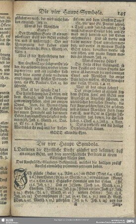 Die vier Haupt-Symbola
