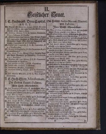 II. Geistlicher Staat.