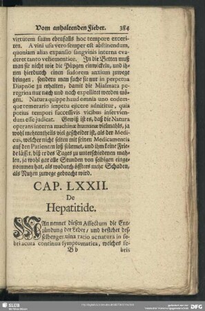 Cap. LXXII. De Hepatitide