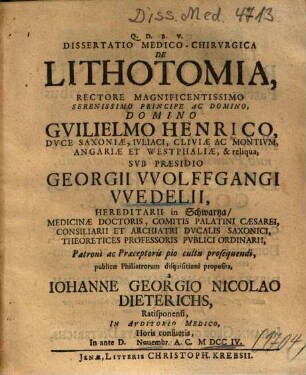 Dissertatio medico-chirurgica de lithotomia