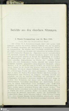 Berichte aus den einzelnen Sitzungen