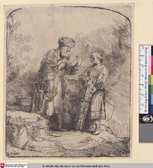 [Abraham und Isaac im Gespräch; Abraham and Isaac; Abraham avec son fils Isaac; Gen. 22, 1-8]