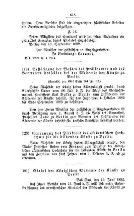 Statut der Königlichen Akademie der Künste zu Berlin : [II. Universitäten, Akademien etc.]